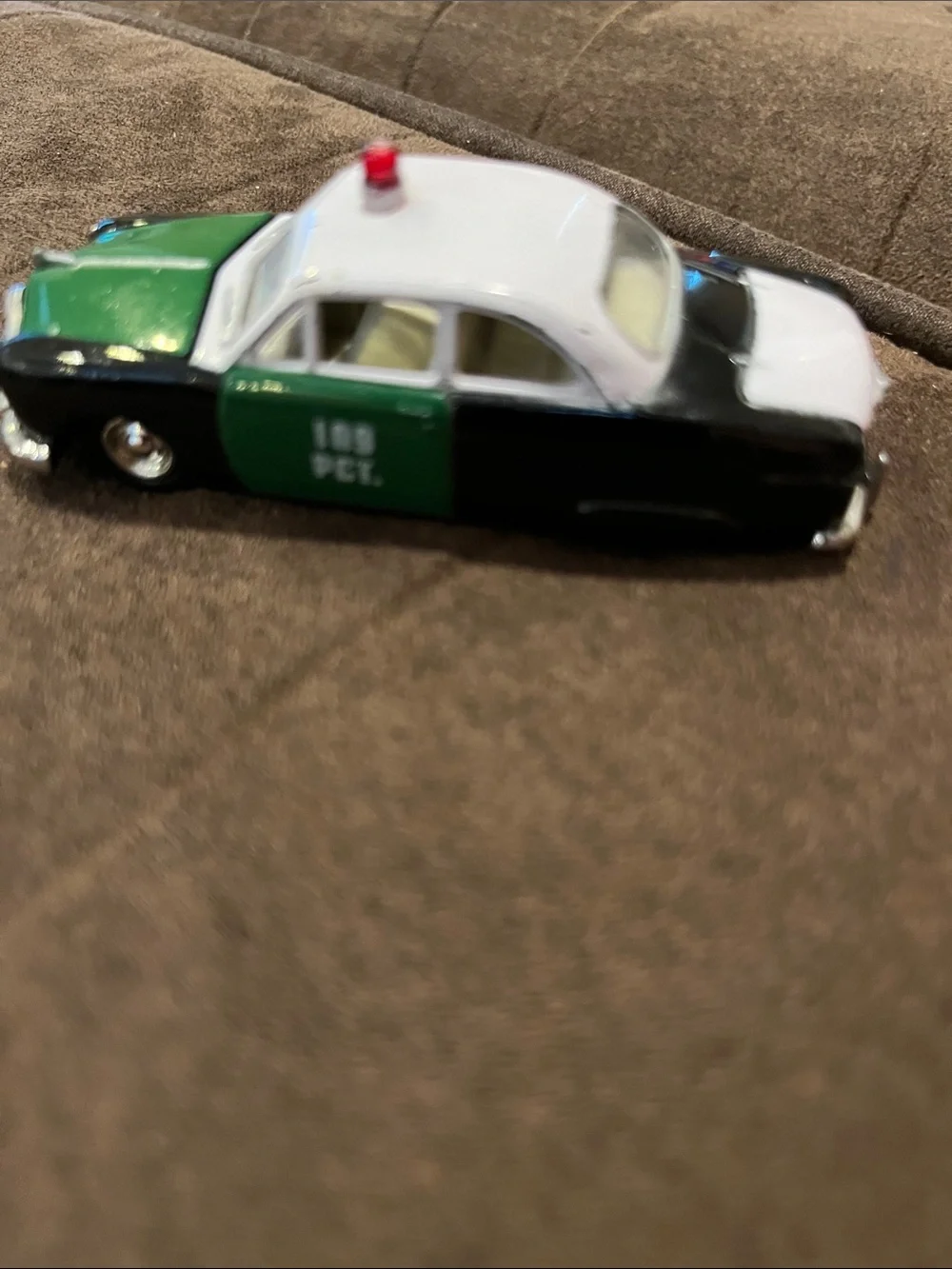 Die-Cast Kids Toy Police Car Set - Blue, White, Green